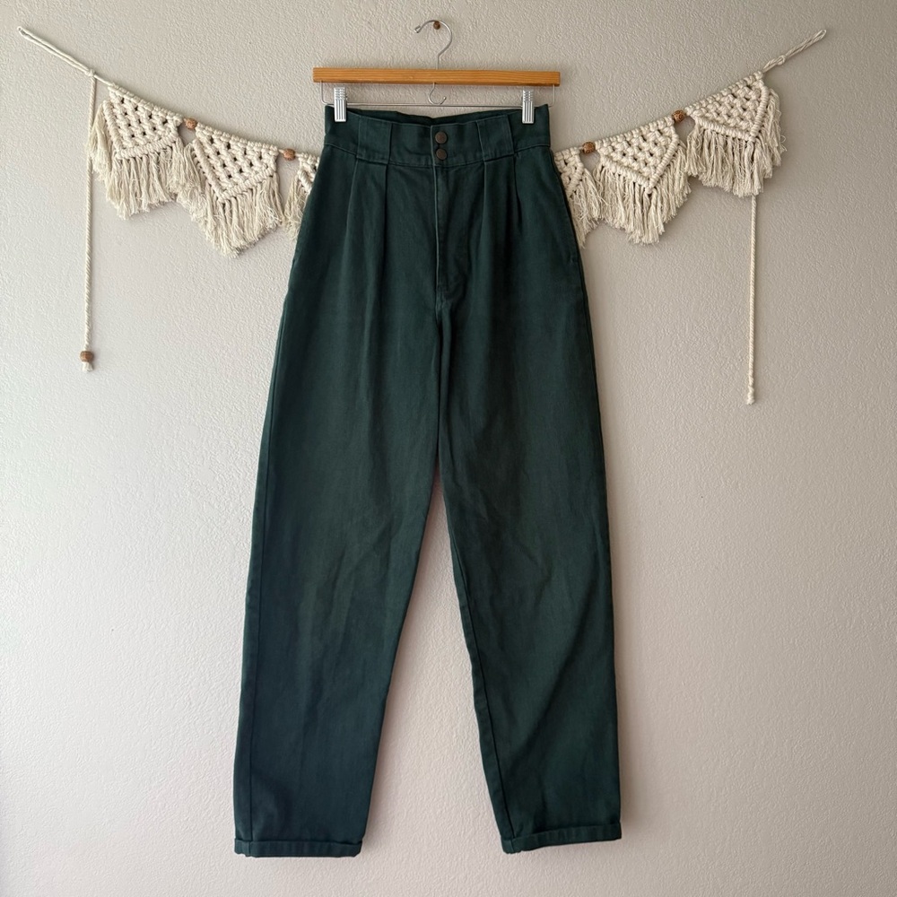 Lucy & Yak Dark Green High-Waist Trousers